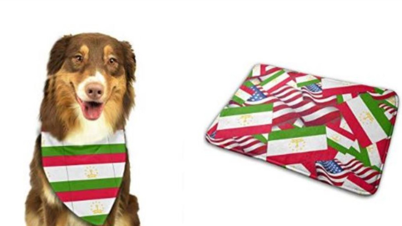 Аmazon начал продажу нагрудников для собак и трусов с рисунком флага Таджикистана