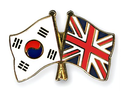 Crossed-Flag-Pins South-Korea-Great-Britain